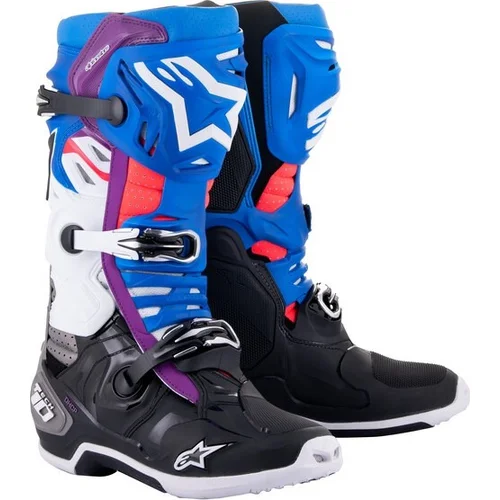 Topánky TECH 10 SUPERVENTED ALPINESTARS 2010520-1792-9 perforované, (modrá/fialová/ružová/biela/sivá/čierna, veľkosť 43)
