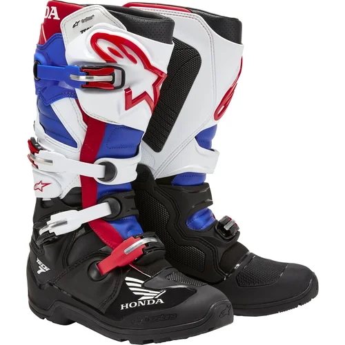 Topánky TECH 7 ENDURO DRYSTAR HONDA kolekcia ALPINESTARS 2012723-1272-10 (čierna/biela/modrá/červená, veľkosť 44,5)