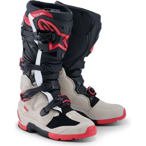 Topánky TECH 7 ENDURO ALPINESTARS 2010426-1903-10 (čierna/svetlosivá/červená, veľkosť 44,5)