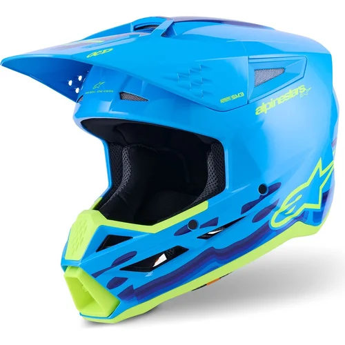 Prilba S-M3 FORCE ALPINESTARS 8301126-7232-L (modrá/žltá fluo, veľkosť L)