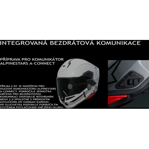 Prilba S-R7 A-CORE (čierna/sivá/červená matná, veľkosť S) /ALPINESTARS/ - obr. 13