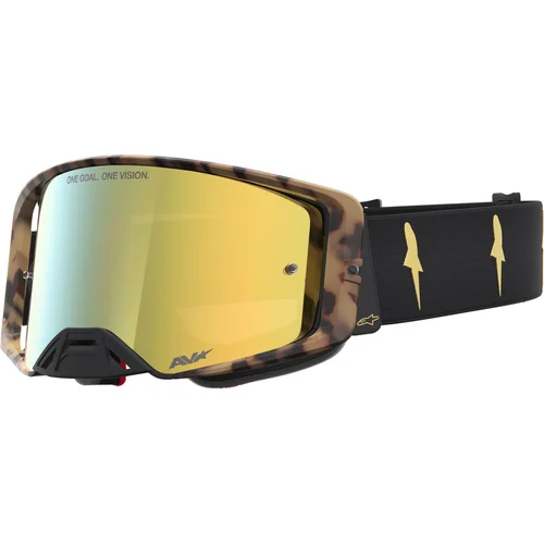 Okuliare SUPERTECH limitovanej edície ZONA ALPINESTARS 5100927-1715-TU (čierna/hnedá, zrkadlové zlaté plexi) 2026