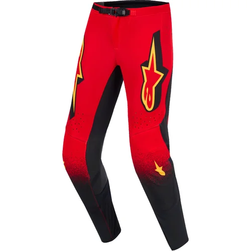 Nohavice SUPERTECH SCENZ ALPINESTARS 3720726-319-34 (červená/čierna/žltá, veľkosť 34)