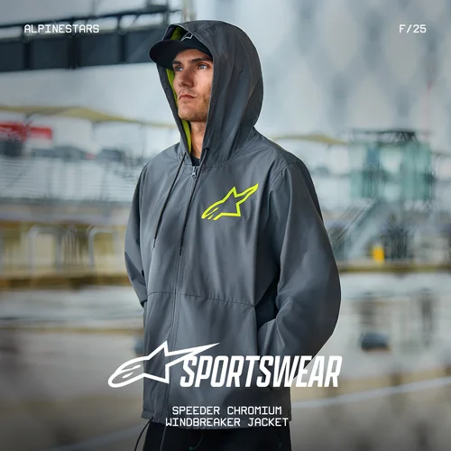 Bunda speeder chromium windbreaker (sivá/žltá fluo, veľkosť M) /ALPINESTARS/ - obr. 2