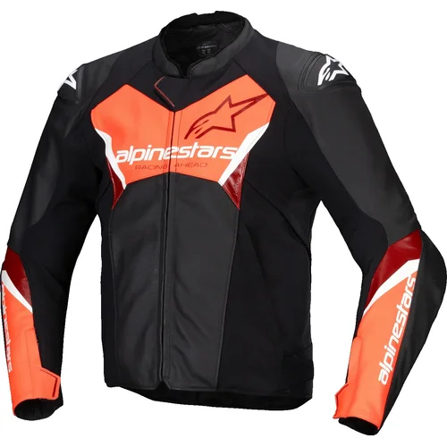 Bunda FASTER 3 ALPINESTARS 3103525-1030-54 (čierna/červená fluo, veľkosť 54)