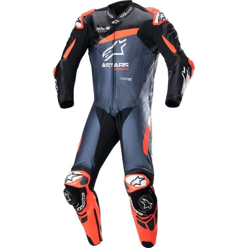 Jednodielna kombinéza GP PLUS 4 ALPINESTARS 3150523-1357-56 kompatibilná s TECH-AIR, (čierna/červená fluo/tmavomodrá, veľkosť 56)