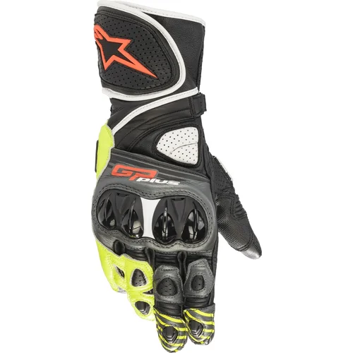 Rukavice GP PLUS R V2 ALPINESTARS 3556520-9135-XXL (sivá/čierna/žltá fluo/červená fluo/biela, veľkosť 2XL)