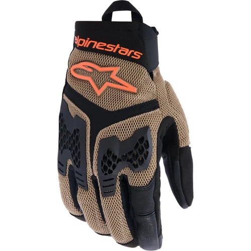 Rukavice MANTI AIR ALPINESTARS 3570225-8038-XL (tmavá khaki/čierna/oranžová fluo, veľkosť XL)