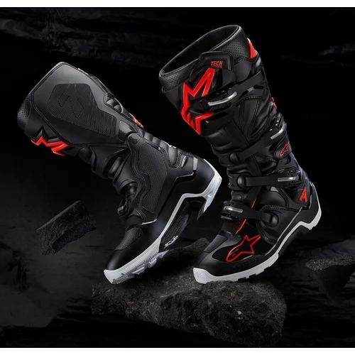 Topánky TECH 7 ENDURO (čierna/červená fluo/biela, veľkosť 49,5) /ALPINESTARS/ - obr. 7