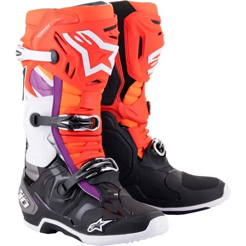 Topánky TECH 10 ALPINESTARS 2010020-1332-13 (oranžová/žltá/fialová/biela/čierna, veľkosť 48)