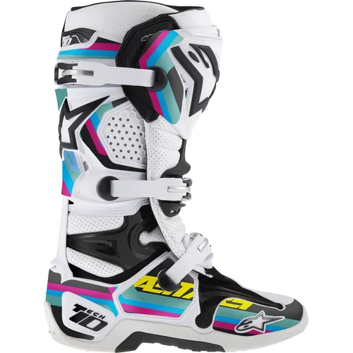 Sada polepov pre topánky TECH 10 ALPINESTARS 6651014-1736-SM (čierna/svetlomodrá/fialová/zelená, pre veľkosti 7-10/40,5-44,5)