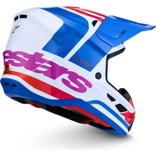 Prilba supertech S-M7 core (biela/modrá/oranžová/ružová, veľkosť S) /ALPINESTARS/ - obr. 4