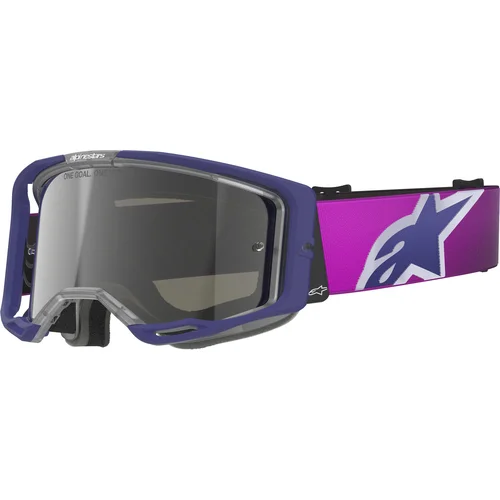 Okuliare VISION 8 CORP ALPINESTARS 5101625-3153-OS (fialová/číra, zrkadlové strieborné plexisklo)