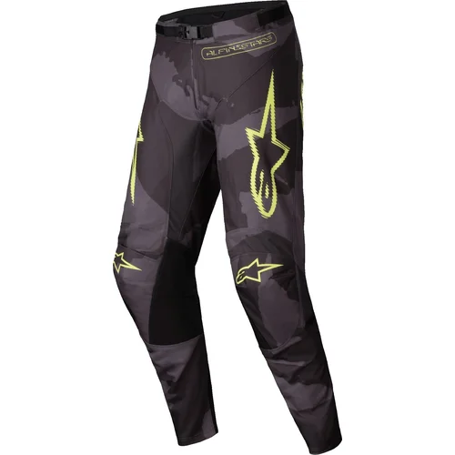 Nohavice RACER HOLLOW ALPINESTARS 3720925-9178-32 (tmavá camo/žltá fluo, veľkosť 32)