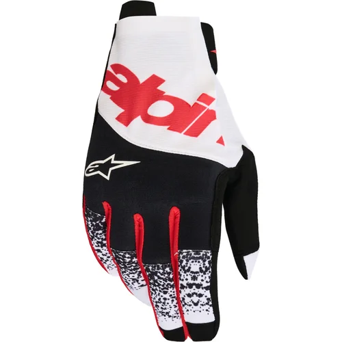 Rukavice TECHSTAR ALPINESTARS 3560125-1231-L (čierna/biela/červená fluo, veľkosť L)