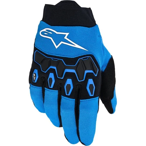 Rukavice FULL BORE V2 YOUTH/KIDS ALPINESTARS 3540226-7284-M detské, (modrá/čierna, veľkosť M)