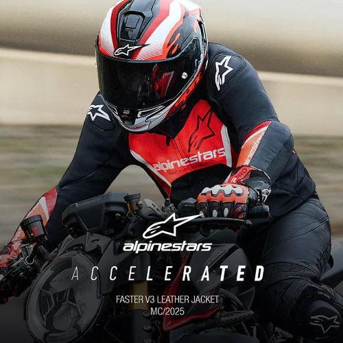 Bunda FASTER 3 (čierna/červená fluo, veľkosť 56) /ALPINESTARS/ - obr. 7