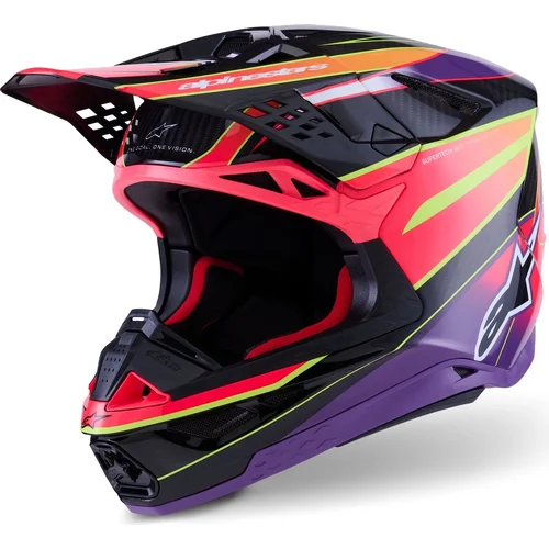 Prilba SUPERTECH S-M10 ERA ALPINESTARS 8301123-3145-M (ružová/fialová/žltá fluo, veľkosť M)