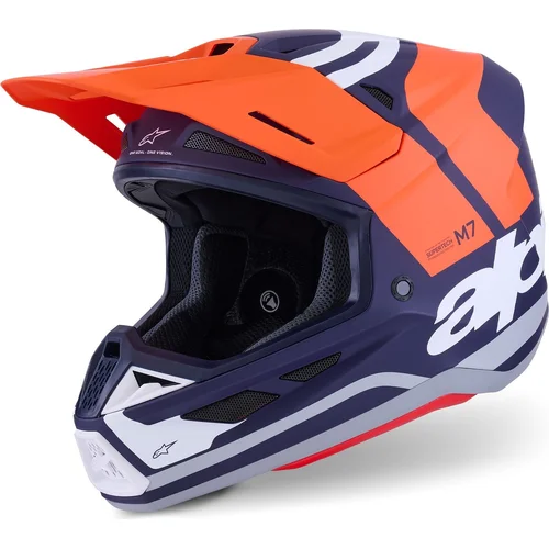 Prilba supertech S-M7 core ALPINESTARS 8301726-408-XS (oranžová/modrá/biela/matná, veľkosť XS)