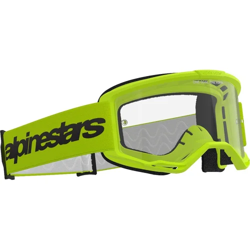 Okuliare VISION 3 WORDMARK (žltá fluo, číre plexi) 2027 /ALPINESTARS/ - obr. 5