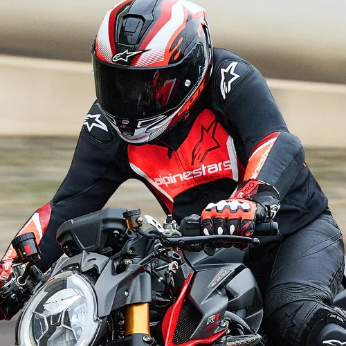 Bunda FASTER 3 (čierna/červená fluo, veľkosť 52) /ALPINESTARS/ - obr. 6