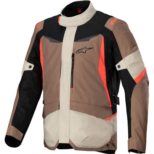 Bunda ST-1 waterproof ALPINESTARS 3200625-866-XL (tmavá khaki/piesková/čierna/červená fluo, veľkosť XL)