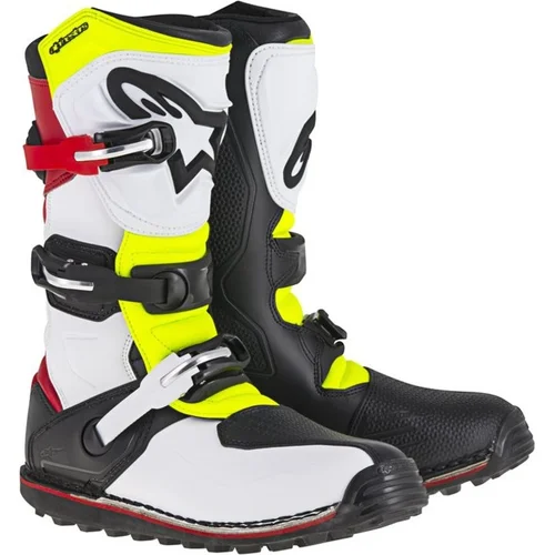 Topánky TECH TRIAL ALPINESTARS 2004017-2351-47 (biela/červená/žltá fluo/čierna, veľkosť 47)