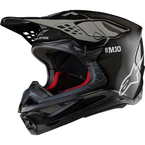 Prilba SUPERTECH S-M10 SOLID FIM2 verzia ALPINESTARS 8307326-1188-L (lesklý karbon, veľkosť L)
