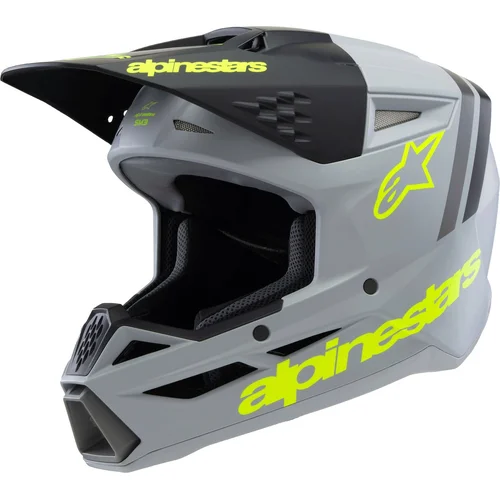 Prilba S-M3 RADIUM ALPINESTARS 8301925-9510-L detská, (sivá mat/žltá fluo/čierna, veľkosť L)