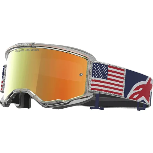 Okuliare VISION 5 limitovanej edície FIFTYFOLD ALPINESTARS 5102027-7363-TU (modrá/červená/biela, zrkadlové červené plexisklo) 2026