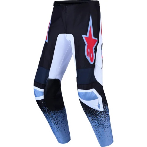 Nohavice FLUID DRAG ALPINESTARS 3721327-1694-40 (čierna/biela/svetlomodrá/fluorescenčná červená, veľkosť 40)