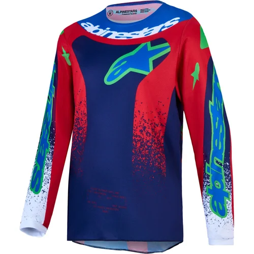 Dres FLUID DRAG YOUTH, ALPINESTARS, detský (tmavomodrá/červená/zelená/biela, veľkosť 2XL)