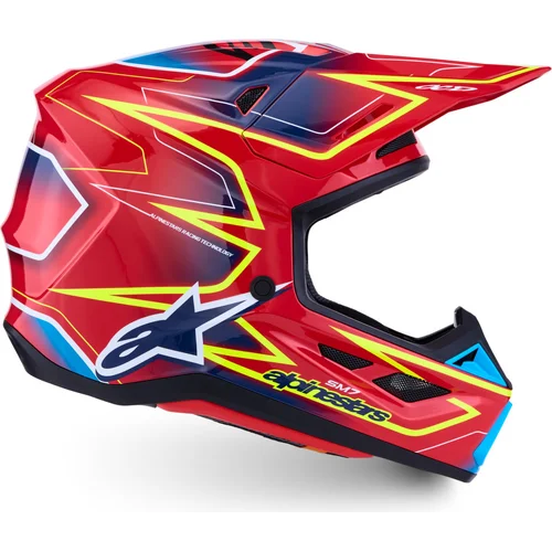 Prilba supertech S-M7 cast (červená/žltá fluo/modrá, veľkosť M) /ALPINESTARS/ - obr. 3