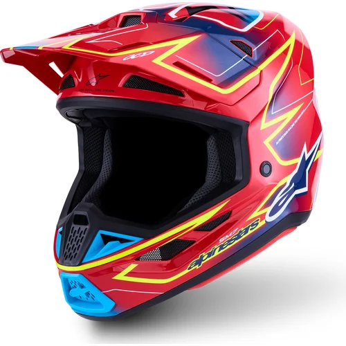 Prilba supertech S-M7 cast ALPINESTARS 8302526-3226-S (červená/žltá fluo/modrá, veľkosť S)