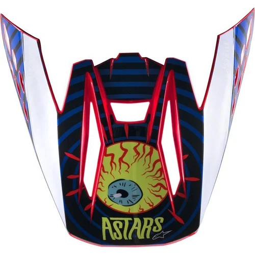 Šilt pre prilby S-M5 SOLAR FLARE ALPINESTARS 8985722-1739-TU (čierna/modrá/červená fluo/žltá fluo, verzia ECE 22.05)