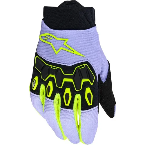 Rukavice FULL BORE V2 YOUTH/KIDS ALPINESTARS 3540226-3175-3XS detské, (fialová/žltá fluo, veľkosť 3XS)