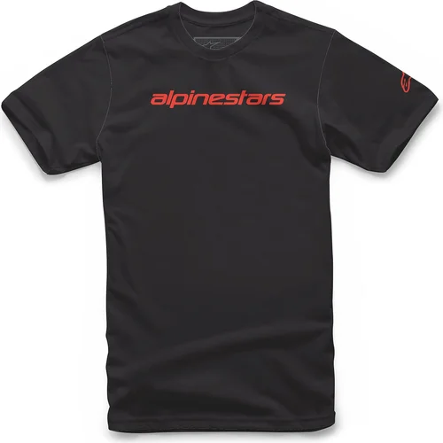 Tričko linear wordmark TEE ALPINESTARS 1212-72020-1523-M (čierna/červená fluo, veľkosť M)