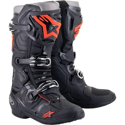 Topánky TECH 10 ALPINESTARS 2010020-1030-8 (čierna/červená fluo/sivá, veľkosť 42)