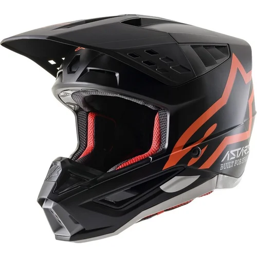 Prilba S-M5 compass helmet ECE ALPINESTARS 8303220-1149-2XL (matná čierna/oranžová fluo, veľkosť 2XL)