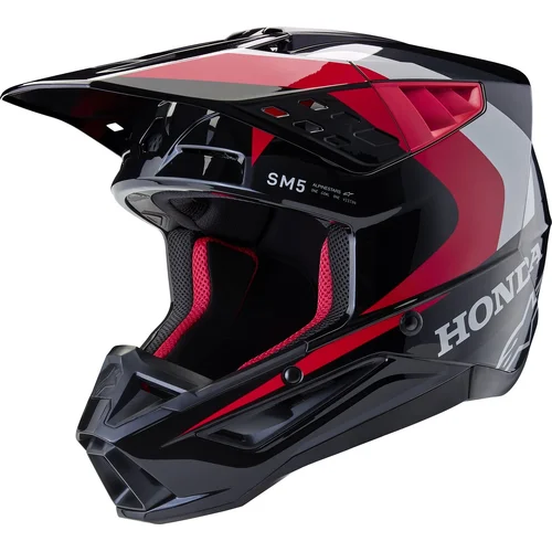 Prilba S-M5 HONDA kolekcia ALPINESTARS 8308023-1333-L (čierna/červená/sivá, veľkosť L)