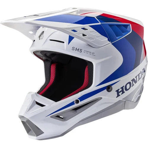 Prilba S-M5 HONDA kolekcia ALPINESTARS 8308023-2217-L (biela/modrá/červená, veľkosť L)