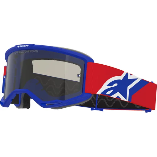 Dymové okuliare VISION SAND ALPINESTARS 5100826-7295-OS (modrá/červená/biela, tmavé dymové plexi) 2027