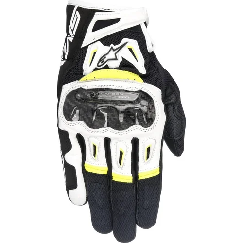Rukavice SMX-2 AIR CARBON ALPINESTARS 3567717-125-L (čierna/biela/žltá fluo, veľkosť L)