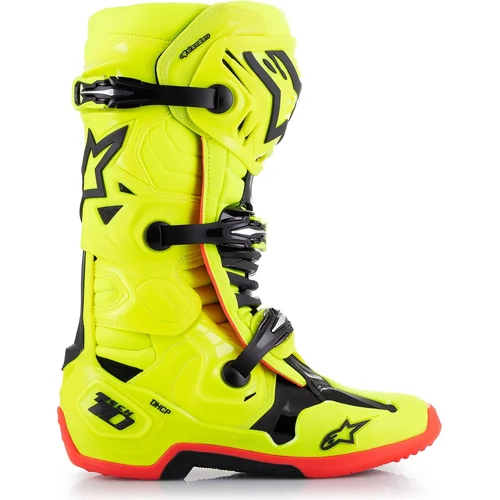 Topánky TECH 10 (žltá fluo/čierna/červená fluo, veľkosť 47) /ALPINESTARS/ - obr. 1