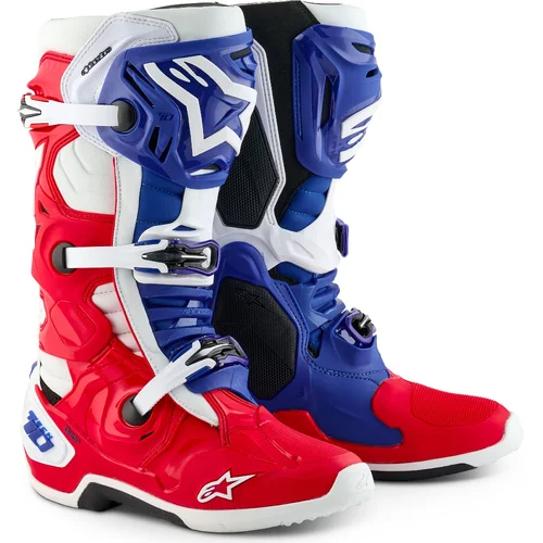 Topánky TECH 10 limitovaná edícia FORTITUDE ALPINESTARS 2010020-3118-12 (biela/modrá/červená, veľkosť 47)