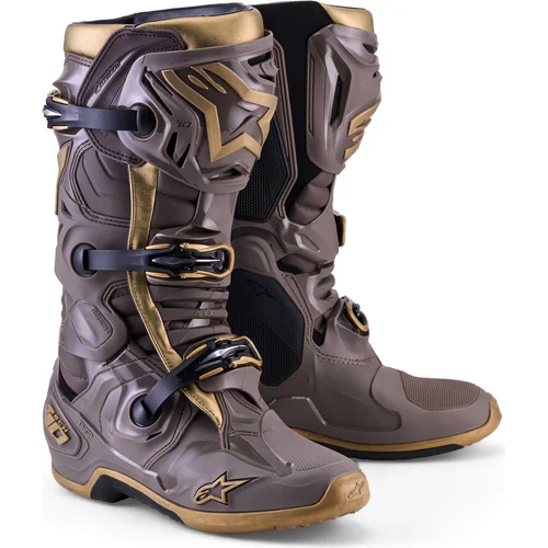 Topánky TECH 10 limitovaná edícia AIR GOLD ALPINESTARS 2010020-8063-10 (hnedá/zlatá, veľkosť 44,5)
