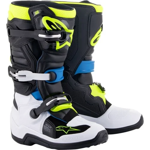 Topánky TECH 7 S ALPINESTARS 2015017-1795-8 detské, (čierna/biela/žltá fluo/modrá, veľkosť 42)