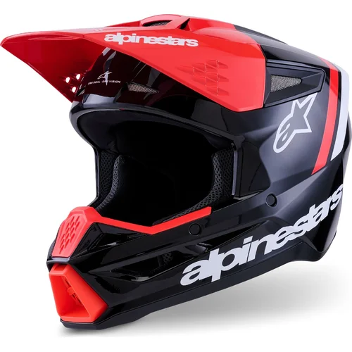 Prilba S-M3 RADIUM ALPINESTARS 8300726-1553-L (čierna/červená fluo/biela, veľkosť L)