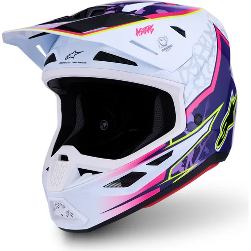 Prilba supertech S-M7 blaster ALPINESTARS 8300127-3224-XS (fialová/ružová/biela, veľkosť XS)
