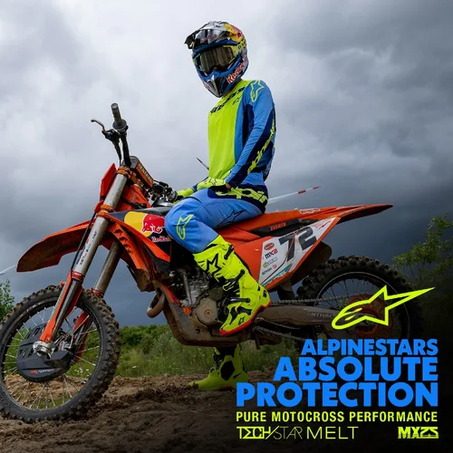 Dres TECHSTAR MELT, (žltá fluo/modrá, veľkosť XL) /ALPINESTARS/ - obr. 4